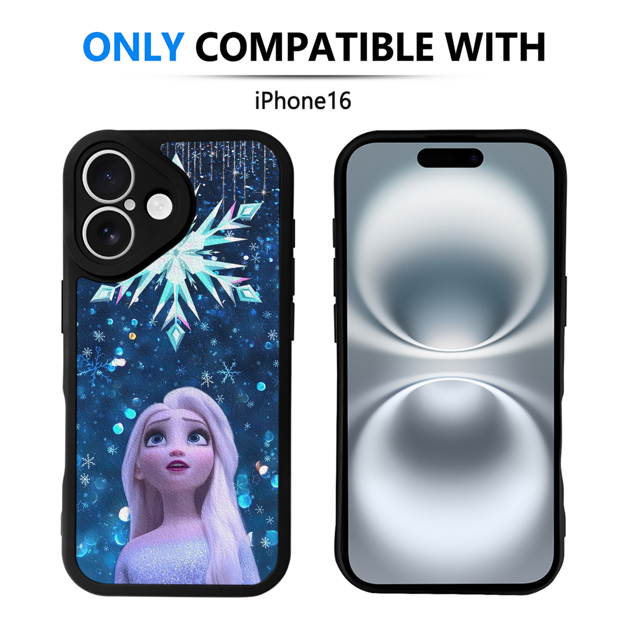 （画像用） アナと雪の女王 アンナ エルサ Frozen Anna Elsa 【iPhone 16シリーズ対応】シリコンスマホケース（レザー調） 材質：シリコン